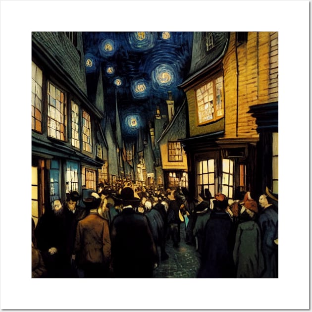 Starry Night in Diagon Alley Wall Art by Grassroots Green